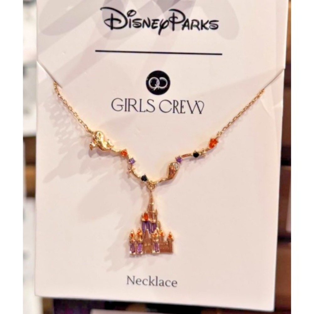 Disney Parks 2026 Halloween Castle Necklace Girls Crew NEW